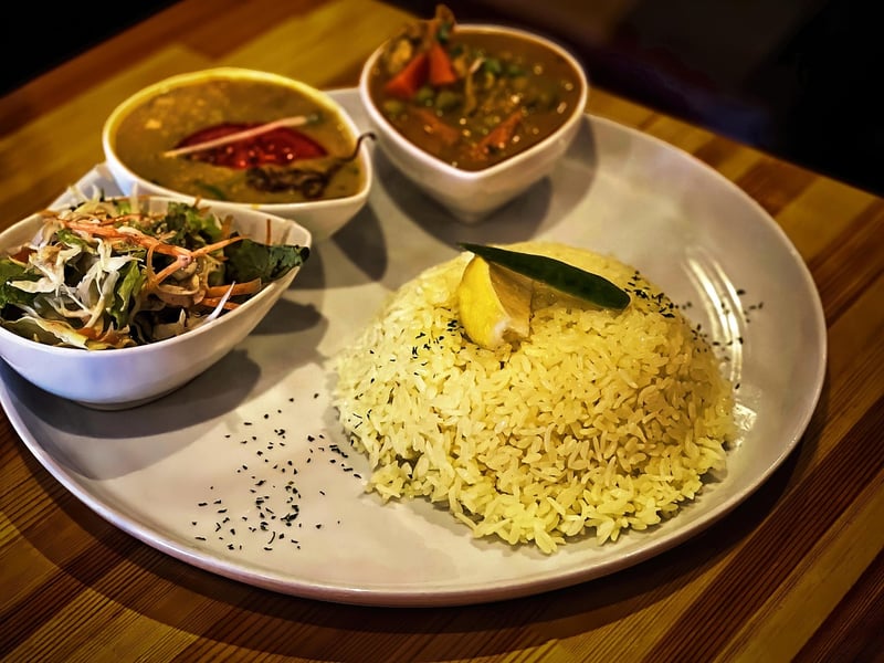 Chickpea Curry with Coconut Rice